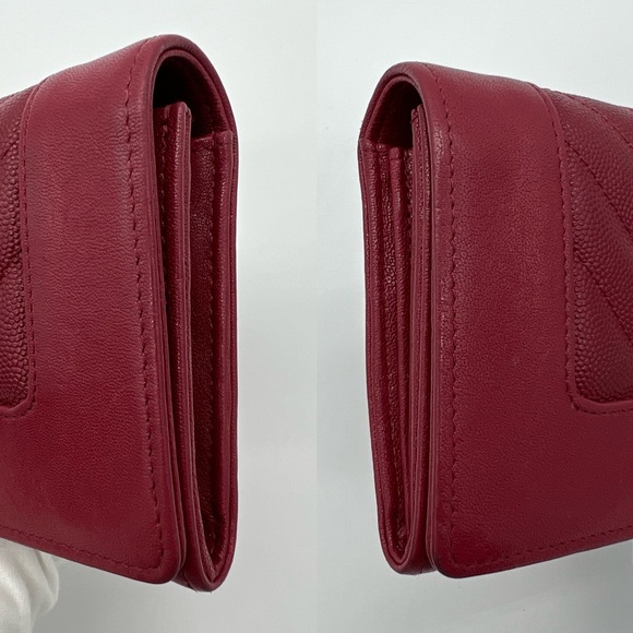 Authentic Chanel red chevron caviar flap long wallet - Picture 10 of 16
